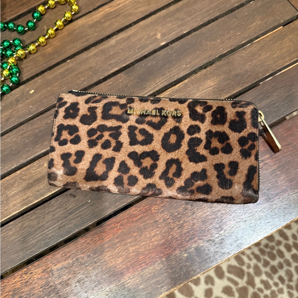 Michael Kors Brown Leopard Print Wallet